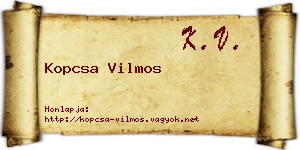 Kopcsa Vilmos névjegykártya