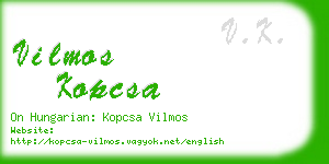 vilmos kopcsa business card